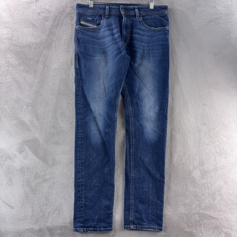 Diesel Jeans Mens Size 30x30 Blue Slim Straight Faded Wash Denim Casual Everyday